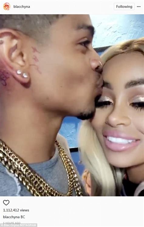 blac chyna is kissed by rapper mechie daily mail online