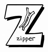 Coloring Zipper Alphabet Letter Pages Kids sketch template