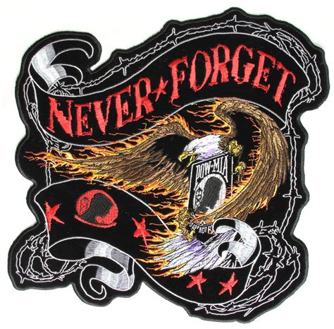 forget pow mia eagle patch large  patch military patches