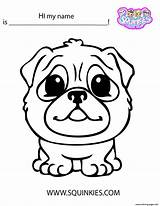 Coloring Pages Squinkies Cute Dog Print Printable sketch template