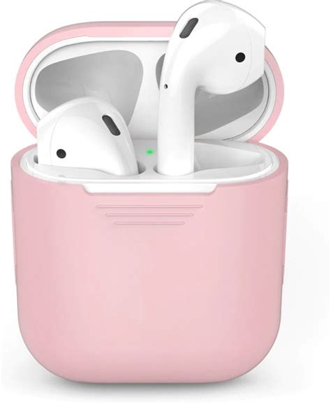 bolcom airpods silicone case cover hoesje voor apple airpods lichtroze
