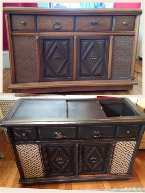 stereo cabinet repurposed   bar cart sold vintage