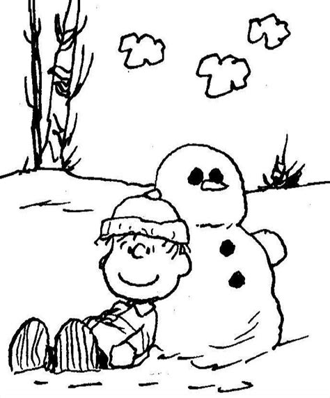 charlie brown christmas winter snowman coloring christmas coloring