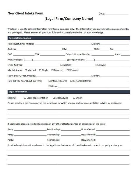printable client intake form template customize  print