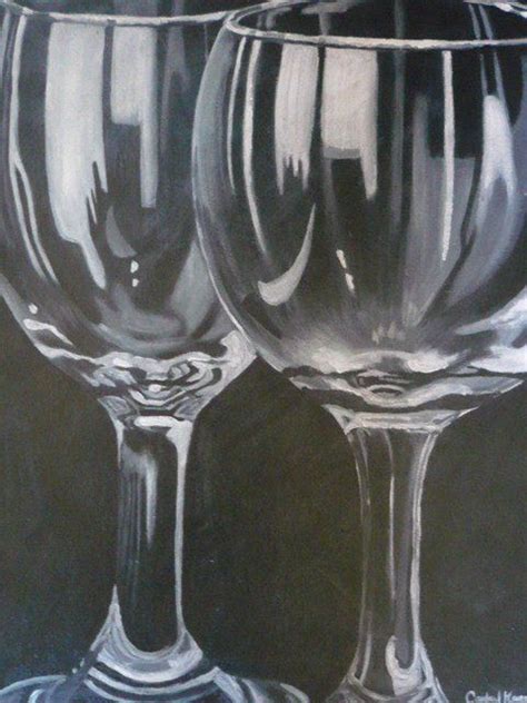 Wine Glasses Acrylic Painting Art Painting Black Paper