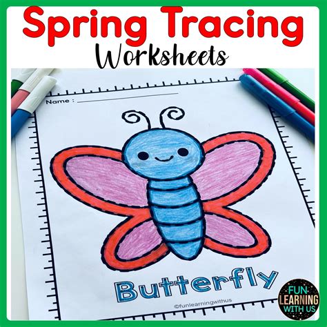spring tracing worksheets worksheets  kindergarten