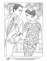 Coloring Pages 1950s 1950 Haven Creative Color Fashion Kids Book Fashions Fabulous Adult Womens Imprimables Gratuites Lettrage Coloriages Dessins Motif sketch template