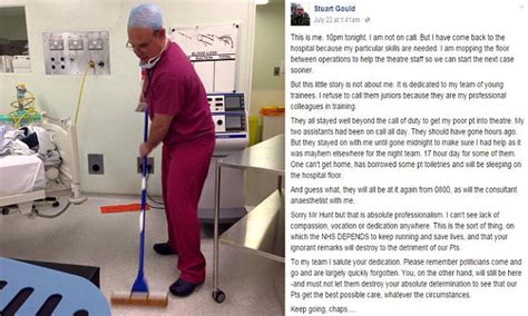 surgeon stuart gould s facebook picture of himself mopping the floor at 10pm goes viral daily