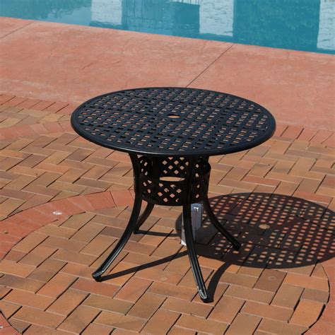 sunnydaze black heavy duty cast aluminum outdoor  patio dining table  walmartcom