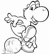 Yoshi Jugando Pintar sketch template