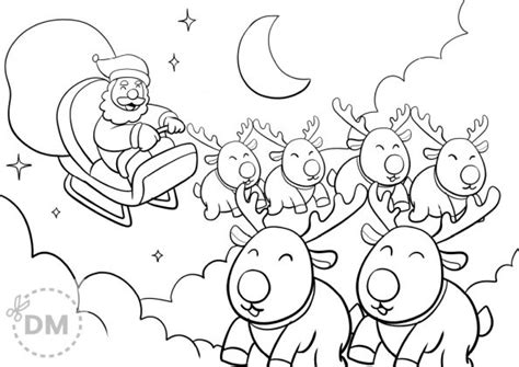 santa claus  reindeer coloring page  kids diy magazinecom