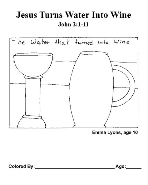 kids color  bible gospel  john chapter  jesus turns water