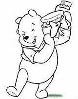 Christmas Pooh Coloring Pages Winnie Disney Disneyclips Present sketch template