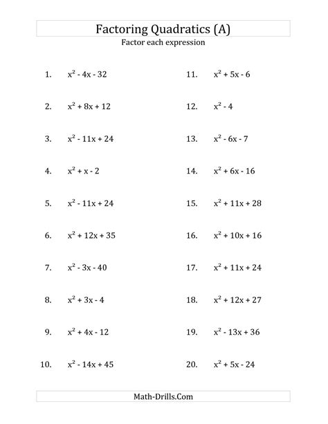 images  factoring practice worksheets solving quadratic