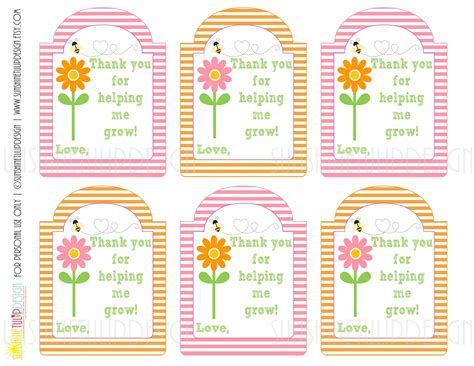 printable teacher appreciation gift tags    etsy