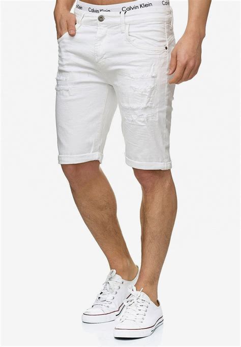 indicode jeans shorts caden  offwhite white denim   jeans outfit men bermuda