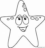 Starfish Coloring Cartoon Printable Print Pages Easy Cute sketch template