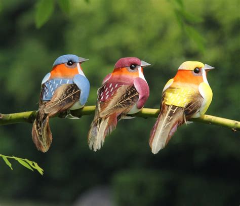 pcs artificial birds  clips artificial sparrows craft birds etsy