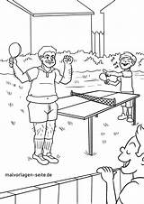 Tischtennis Tenis Malvorlage Jugando Ausmalbilder Pong Ping Ausmalbild Imprimir öffnen Großformat sketch template