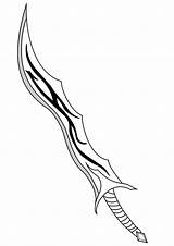 Sword Line Drawing Clipart Fantasy Knife Getdrawings Dagger Transparent Vector Weapon sketch template