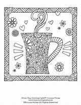 Coloring Pages Coffee Cup Colouring Adult Sheets Books Printable Mandala Cups Book Choose Board Cat Print sketch template