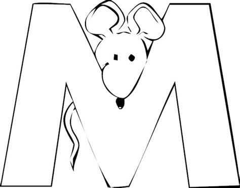preschool kids learn letter   mouse coloring page  place