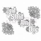 Coloring Pages Adult Word Book Sweary Adults Swearing Swear Words Colouring Sheets Printable Books Quote Shit Curse Eat Crafts Die sketch template