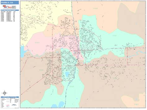 Pueblo Colorado Wall Map Color Cast Style By Marketmaps Mapsales