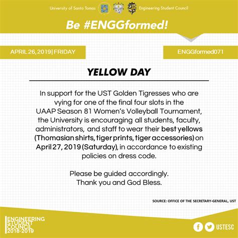 enggformed yellow day ust engineering student council facebook