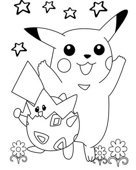 coloring book satisfied pikachu   pokemon  print