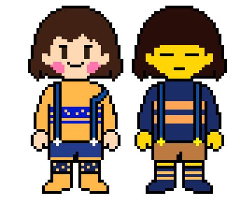 outertale frisk and chara pixel art maker