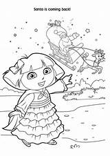 Coloring Christmas Dora Pages Santa Printable Popular Library Clipart sketch template