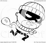 Burglar Cartoon Clipart Running Robber Coloring Carrying Looking Drawing Back Cash Sack Thoman Cory Outlined Vector Clipartmag Clip sketch template
