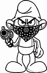 Gangsta Thug Smurf Getcolorings sketch template