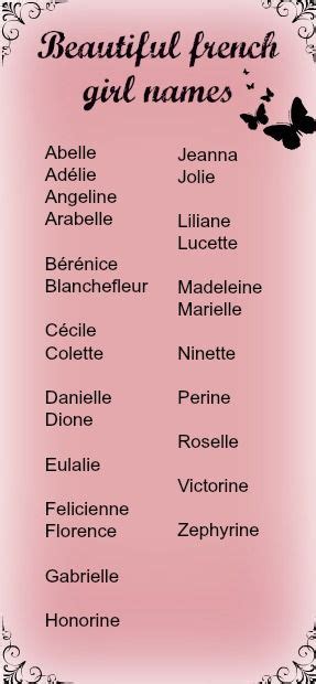 beautiful unusual french girl names  writing naming characters  babys