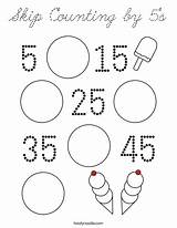 Counting Cursive 5s sketch template