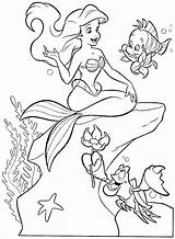 Flounder Coloring Pages Mermaid Little Ariel Colouring Printable Getcolorings Dolphin Color Getdrawings sketch template