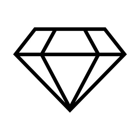 diamond icon  outline style geometric jewellery symbol  logotype