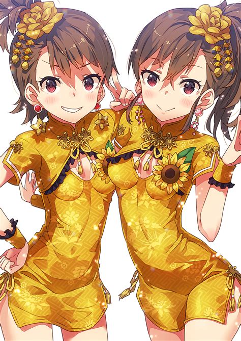 futami mami and futami ami idolmaster and 2 more drawn by narumi