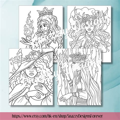 warrior princess coloring pages  adults strong women etsy