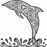Delfin Dolphin Printable Zentangle Kolorowanka Druku Mammals Wydrukuj Malowankę Drukowania Drukowanka sketch template