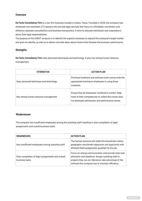 Law Firm Swot Analysis Template [free Pdf] Word Apple Pages