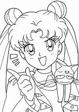 Coloring Sailor Moon Pages Print Easy Anime Cute Choose Board sketch template