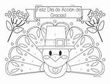 Spanish Coloring Thanksgiving Activity Reading Subject sketch template