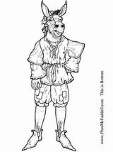 Coloring Pages Dream Midsummer Shakespeare Bottom Drawing Nights Macbeth Night Colouring Color Characters Printable Msnd Puppets Mid Puppet Line Donkey sketch template
