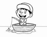 Boy Fishing Little Coloring Boat Dibujo Getdrawings Viking Drawing Coloringcrew Pages Getcolorings sketch template