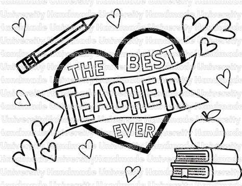 teacher appreciation coloring pages printable  gifts etsy