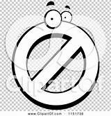 Prohibited Symbol Character Outlined Coloring Clipart Vector Cartoon Cory Thoman sketch template