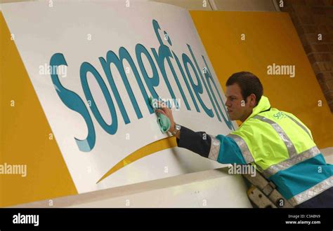 somerfield sign  polished stock photo alamy