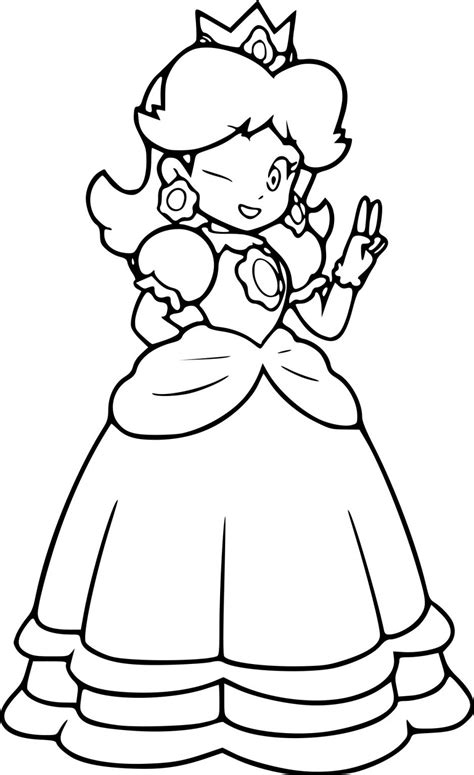 princess peach coloring pages printable  coloring